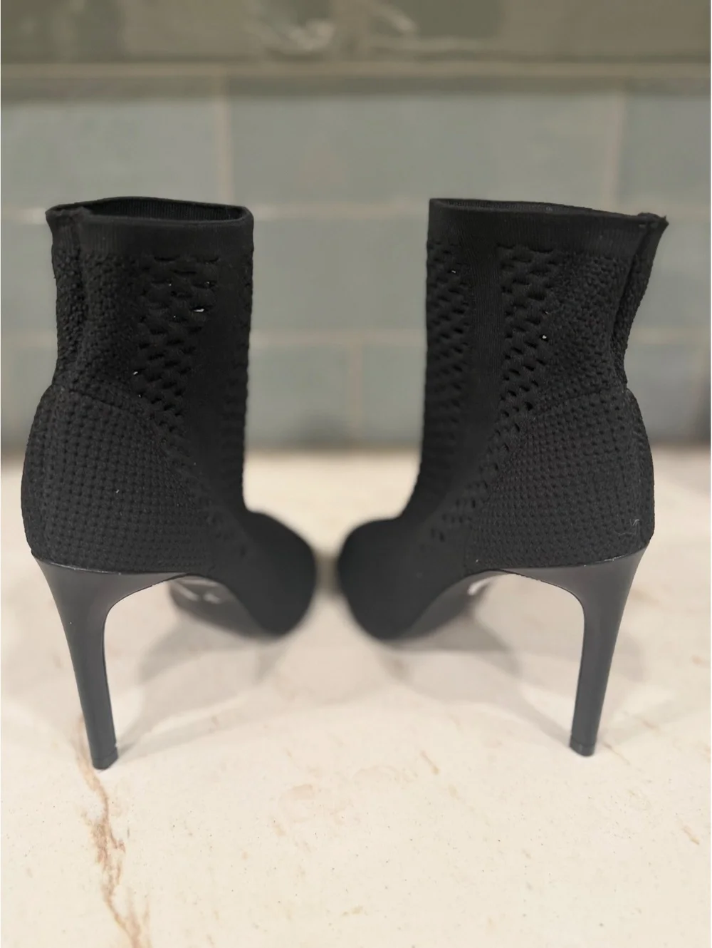 Charles by Charles David Inspector Knit Peep-Toe Booties in Black Sz 6.5 [COPY]